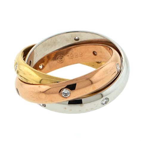 tricolor ring cartier|cartier trinity rolling ring.